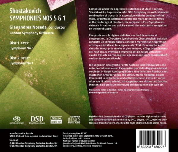Shostakovich: Symphonies Nos. 5 & 1 - London Symphony Orchestra