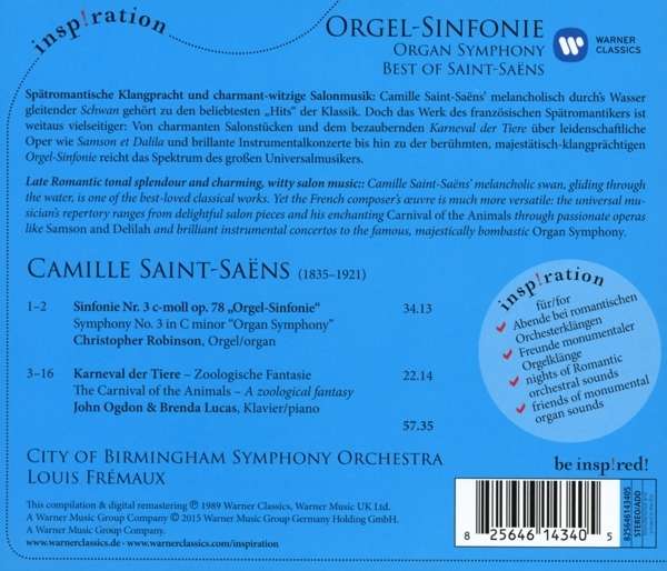 Saint-Saens: Organ Symphony: Best Of - Fremaux / Frémaux