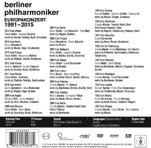 Europakonzert 25 DVD Anniversary - Berliner Philharmoniker - La Boîte à ...