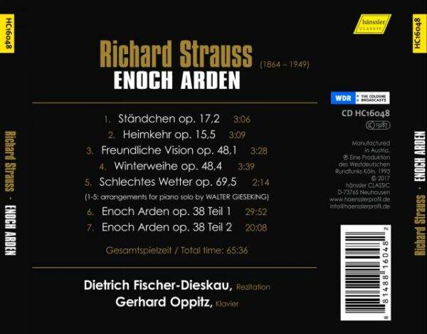 Strauss : Enoch Arden, op. 38. Fischer-Dieskau, Oppitz.