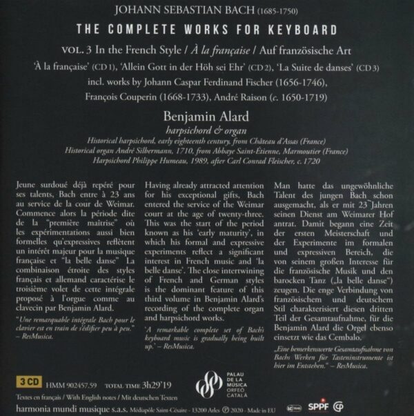 Bach: Complete Keyboard Edition Vol.3 - Benjamin Alard