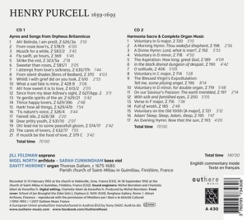Henry Purcell: Ayres & Songs From Orpheus Britannicus, Harmonia Sacra, Complete Organ Works - Jill Feldman