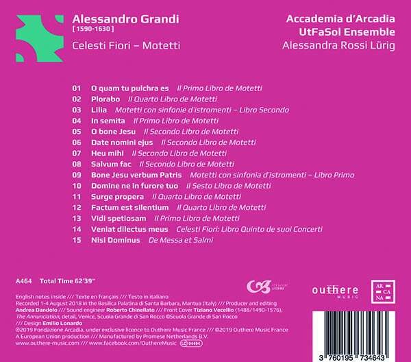 Alessandro Grandi: Celesti Fiori. Motetti - Accademia dell' Arcadia