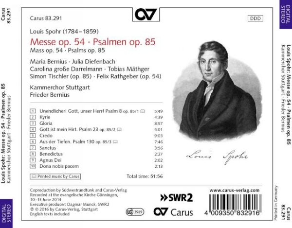 Louis Spohr: Mess Op.54 - Psalmen Op.85 - Kammerchor Stuttgart