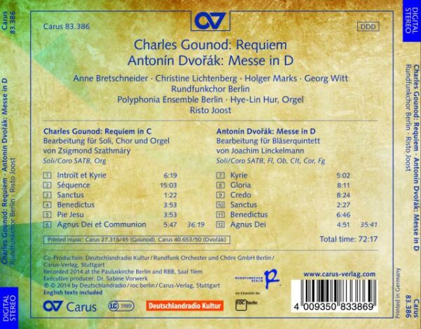 Charles - Dvorak, Anton Gounod: Requiem & Mass In D