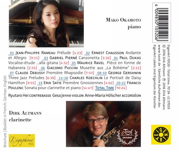 Paris : Œuvres pour clarinette et piano. Altmann, Okamoto.