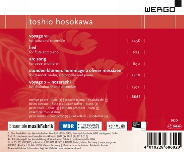 MusikFabrik Edition. Hosokawa. Poore, Tajima, Rundel, Volkov.