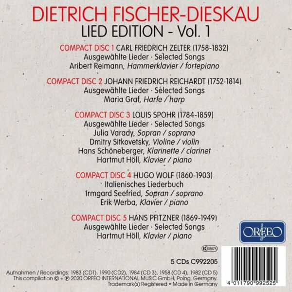 Lied Edition, Vol. 1 - Dietrich Fischer-Dieskau