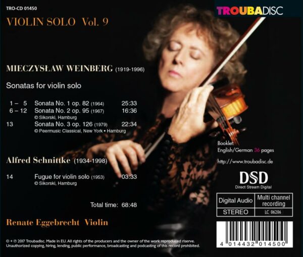 Violin Solo, vol. 9. Weinberg : Sonates pour violon. Eggebrecht..