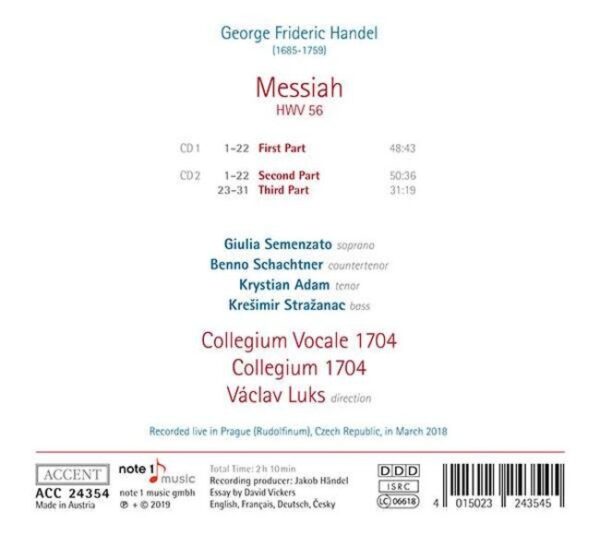 Handel: Messiah - Collegium 1704