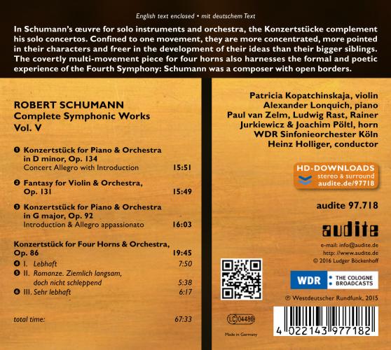Schumann: Complete Symphonic Works,  Vol. V
