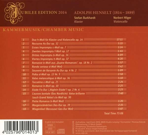 Henselt: Kammermusik / Chamber Music - Burkhardt