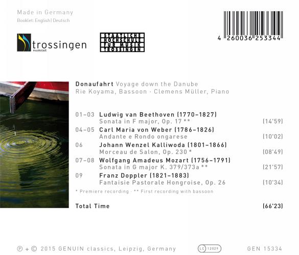 Donaufahrt. Œuvres pour basson de Beethoven, Weber, Kalliwoda, Mozart, Doppler. Koyama, Müller.