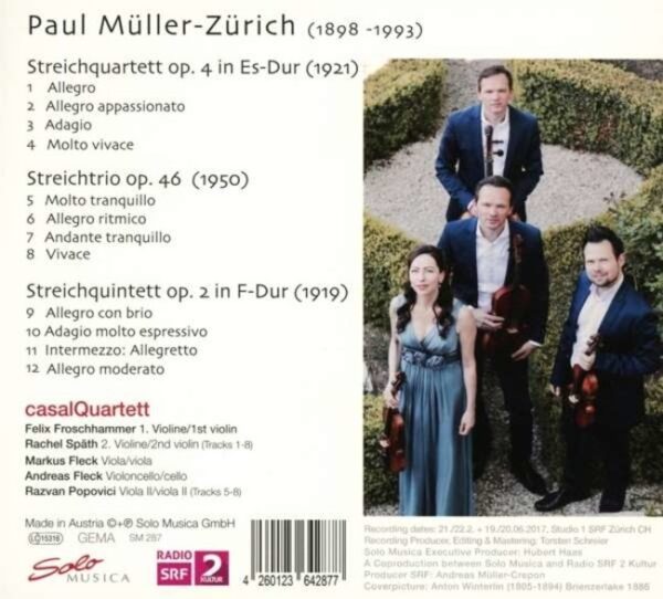 Paul Muller-Zurich: Chamber Music for Strings - Casal Quartett