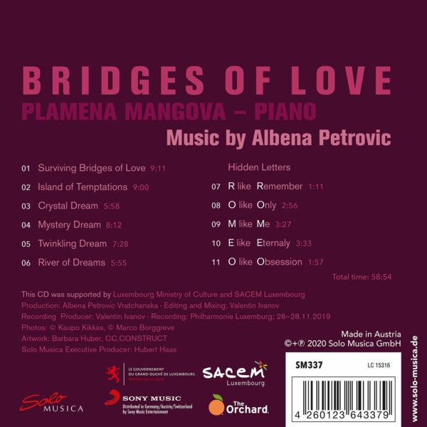 Bridges of Love: Music by Albena Petrovic - Plamena Mangova