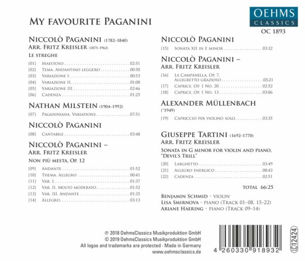 My Favourite Paganini - Benjamin Schmid