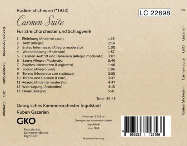 Shchedrin: Carmen Suite - Georgisches Kammerorchester Ingolstadt