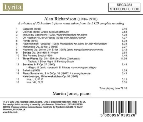 Discover The Piano Music Of Alan Richardson - Martin Jones