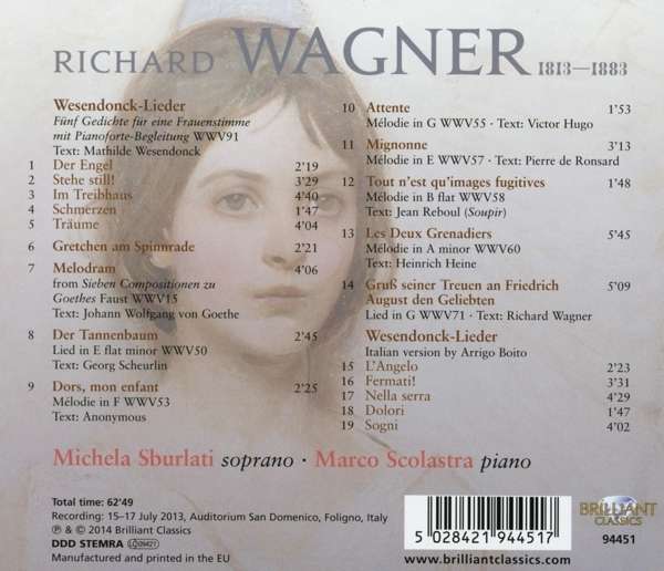 Wagner: Lieder - Wesendonck-Lieder Nr. 1-5 WWV 91