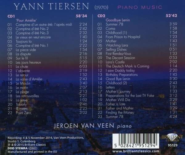 Tiersen: Pour Amelie, Piano Music