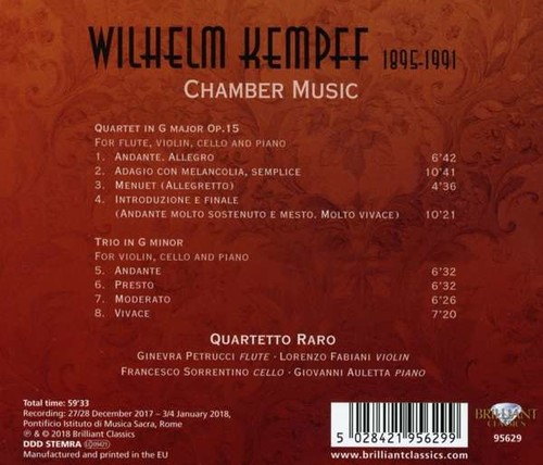 Wilhelm Kempff: Chamber Music - Quartetto Raro