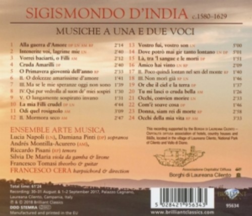 Sigismondo D'India: Musiche A Una E Due Voci - Francesco Cera