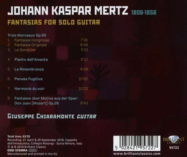 Mertz: Fantasias For Solo Guitar - Giuseppe Chiaramonte