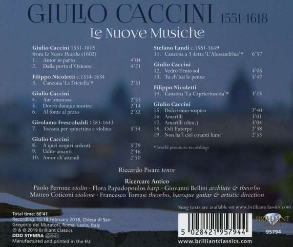 Caccini: Le Nuove Musiche - Riccardo Pisani