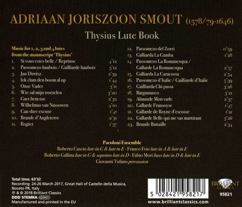 Adriaan Smout: Thysius Lute Book - Pacoloni Ensemble