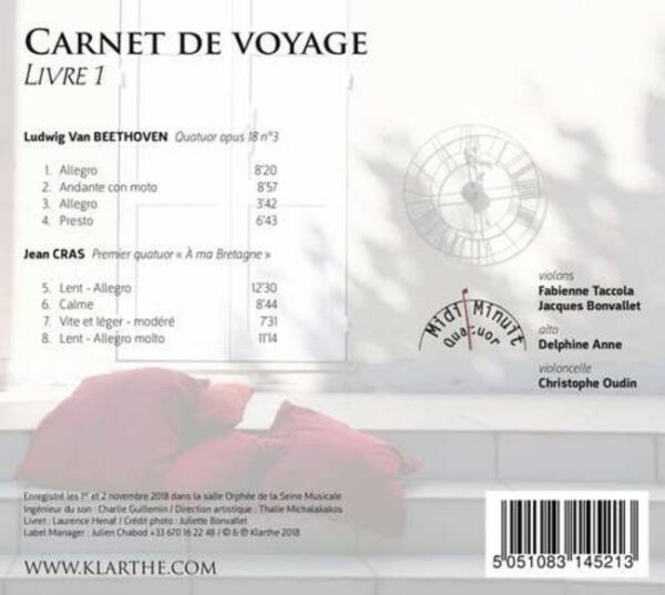 Beethoven / Cras: Carnet De Voyage Livre 1 - Quatuor Midi-Minuit