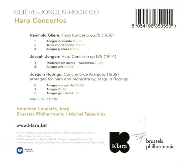 Gliere: Harp Concertos - Anneleen Lenaerts / Tabachnik