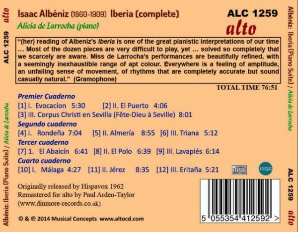 Albeniz: Iberia Suite For Piano - Alicia De Larrocha