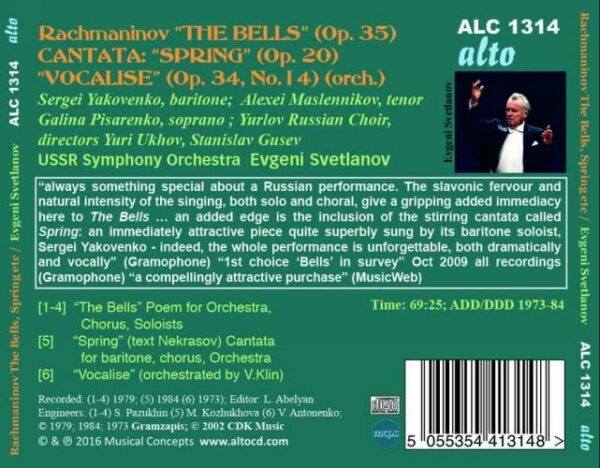 Rachmaninov : Les cloches, op. 35. Svetlanov.