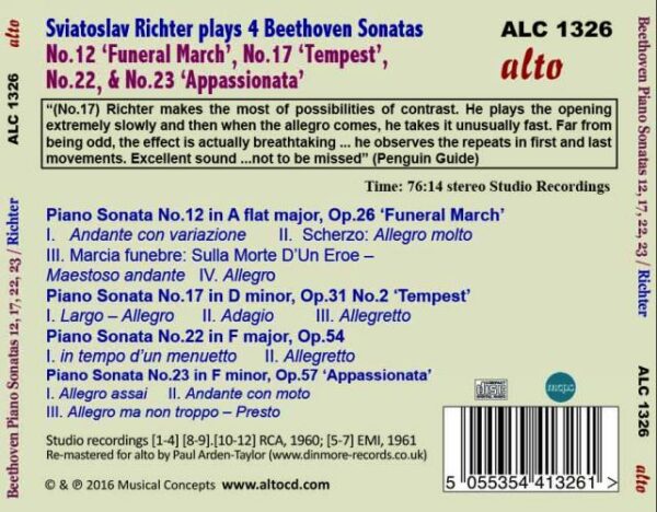 Beethoven: Piano Sonatas Nos. 12, 17, 22 & 23 - Sviatoslav Richter