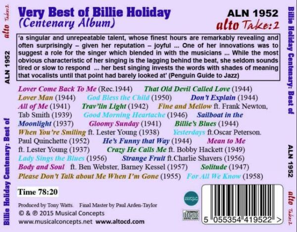 Billie Holiday : Centenary Album, Very Best of.