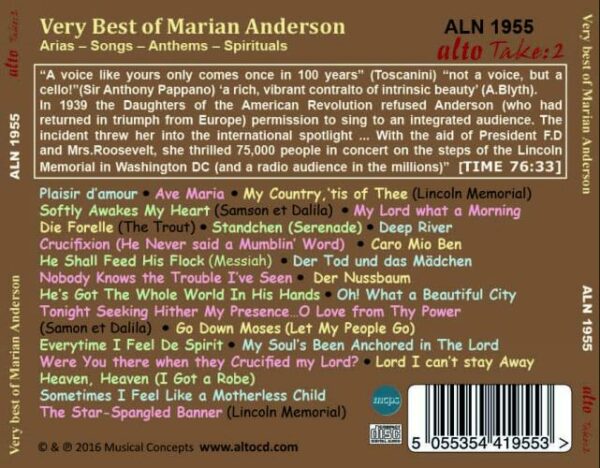 Solfly Awakes My Heart : The Very Best of Marian Anderson.