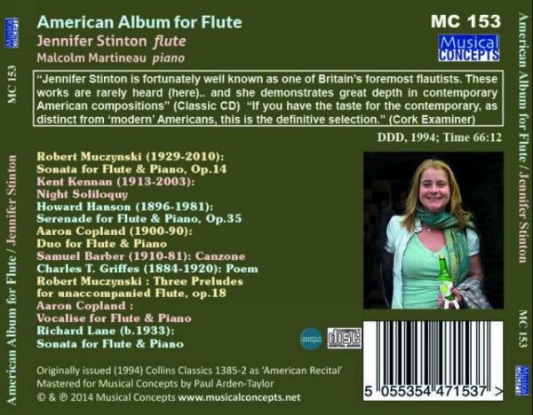 Barber, Kennan, Hanson,  Muczynski: American Album For Flute - Jennifer Stinton