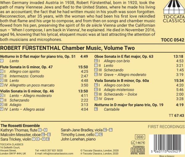 Robert Furstenthal: Chamber Music, Vol.2 - The Rossetti Ensemble