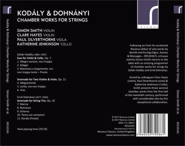 Kodály & Dohnányi: Chamber Works for Strings