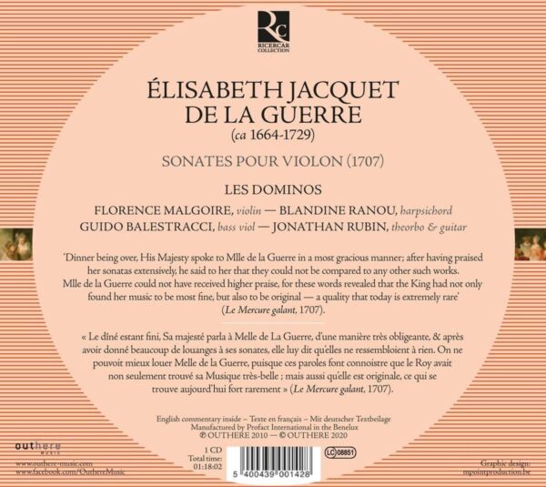 Elisabeth Jacquet De La Guerre: Sonates Pour Violon - Florence Malgoire