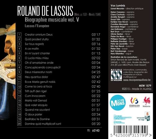 De Lassus, Roland: Musical Biography Vol.V - Vox Luminis