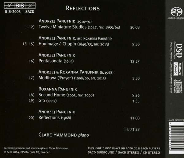 Roxanna Panufnik: Reflections: The Solo Piano Works Of Andrzej And R - Hammond