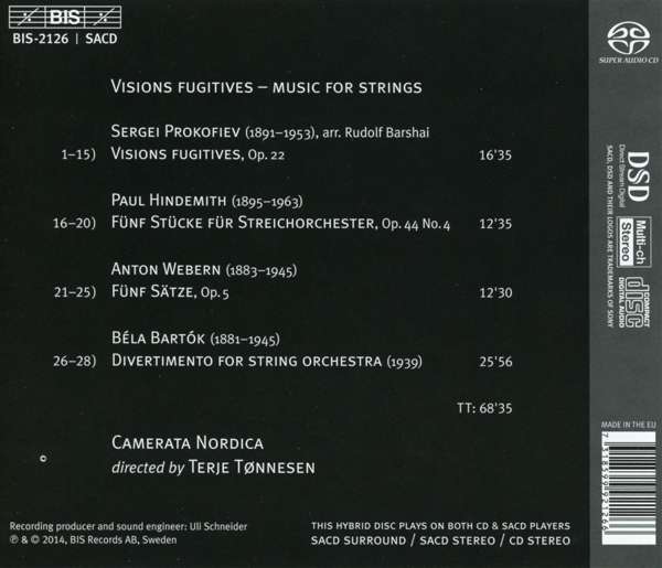 Prokofiev / Bartok / Webern / Hindemith: Visions Fugitives - Music For Strings