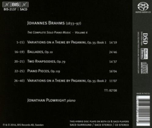 Brahms: The Complete Solo Piano Music Vol. 4 - Jonathan Plowright