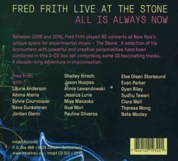 Live At The Stone: All Is Always Now - Fred Frith