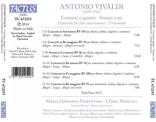 Antonio Vivaldi: Concerti A Quattro Strumenti - I Fiori Musicali - Fiorentino
