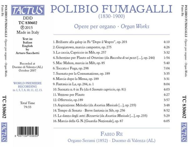 Polibio Fumagalli: Organ Music - Re