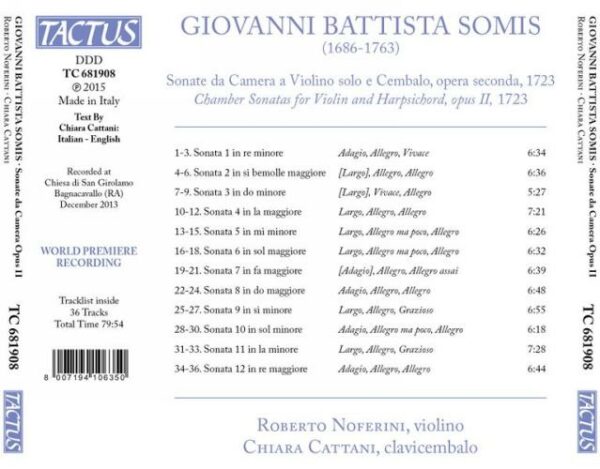 Somis, Giovanni Battista: Sonate Da Camera Opus Ii