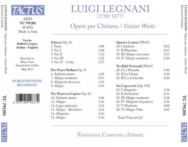 Luigi Legnani: Opere Per Chitarra - Alexander Sladkovsky