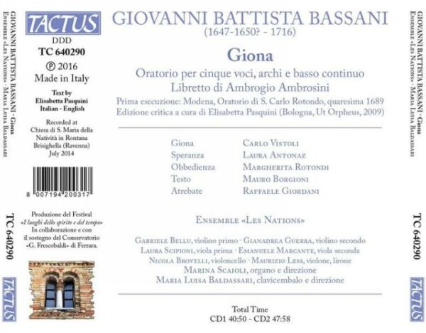 Giovanni Battista Bassani: Giona - Les Nations / Baldassari